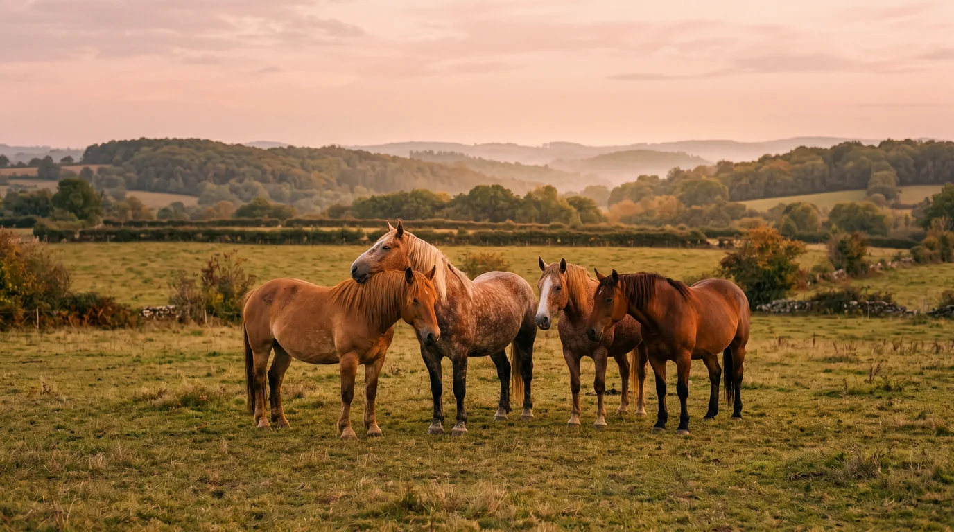 Les chevaux du Ranch de Chadenac en liberté, Corrèze